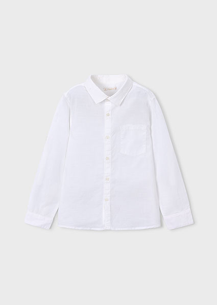 Mayoral L/s linen shirt White