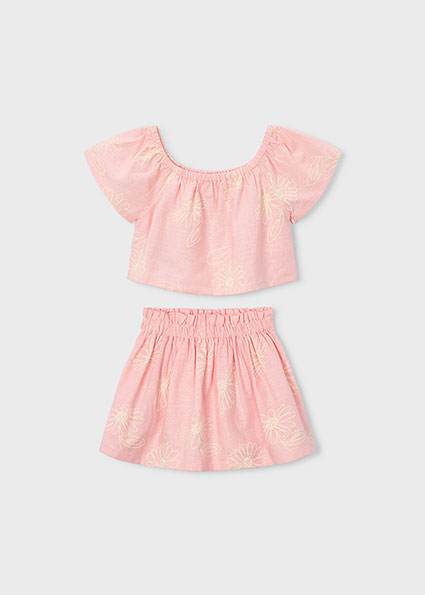Mayoral Linen skirt set Blossom