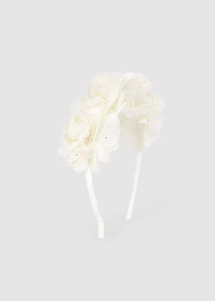 Mayoral Tul flower headband Natural
