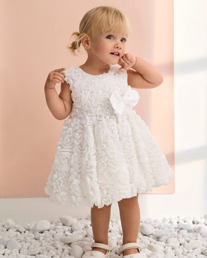 Abel & Lula puffed dress Creams