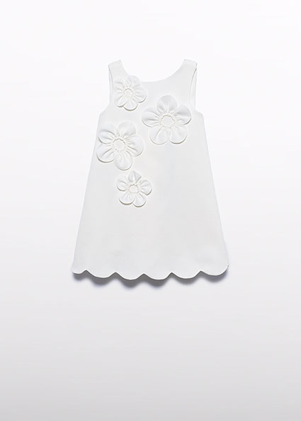 Abel & Lula 3d flower crepe dress Cream