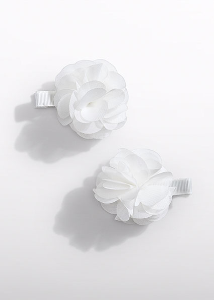 Abel & Lula flower clip set Cream