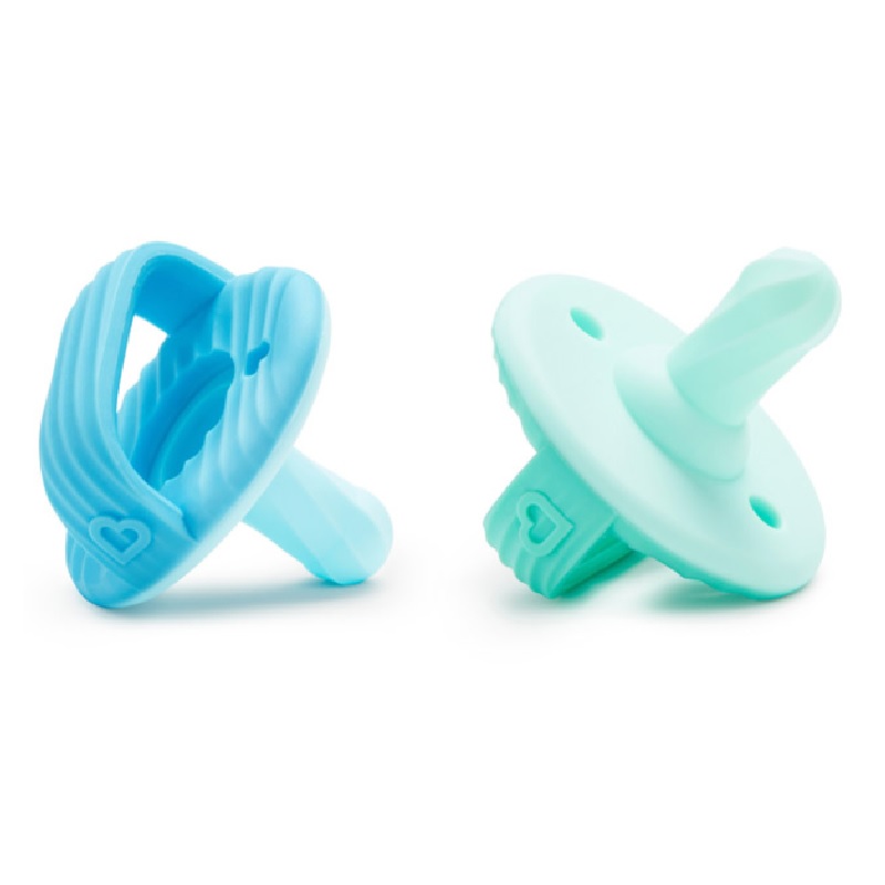 Munchkin Sili-Soothe & Teethe - Silicone Soothers - 2 Soothers - 3m+