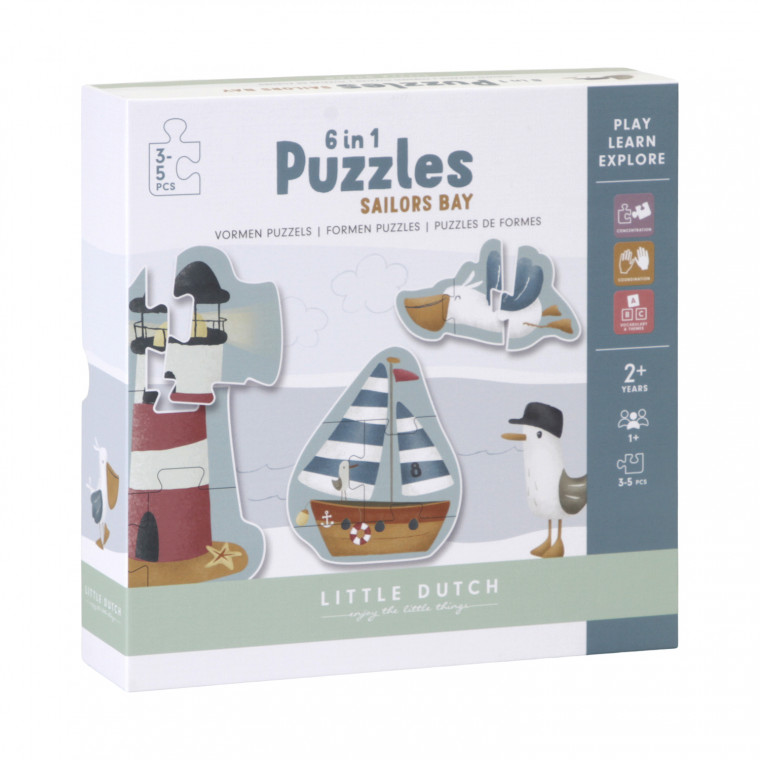 Little Dutch Sailors Bay 6-in-1 Puzzles 