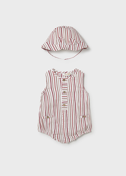  Mayoral Short bodysuit w/ hat Terracotta
