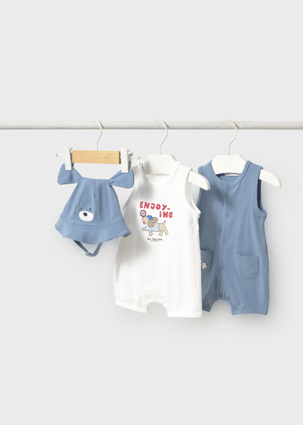  Mayoral onesie 2 set m/s and hat Waves     