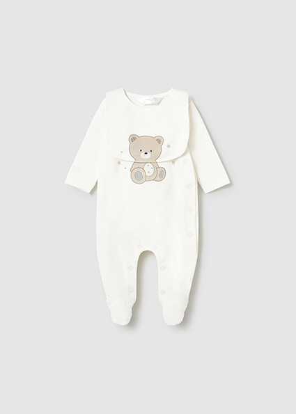  Mayoral long romper with bib Natural   