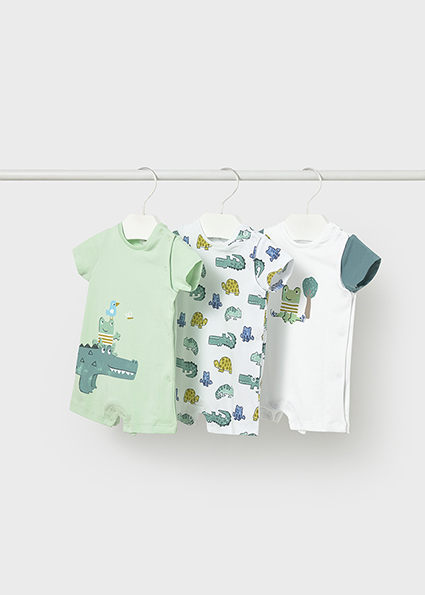  Mayoral short onesie set of three Apple     