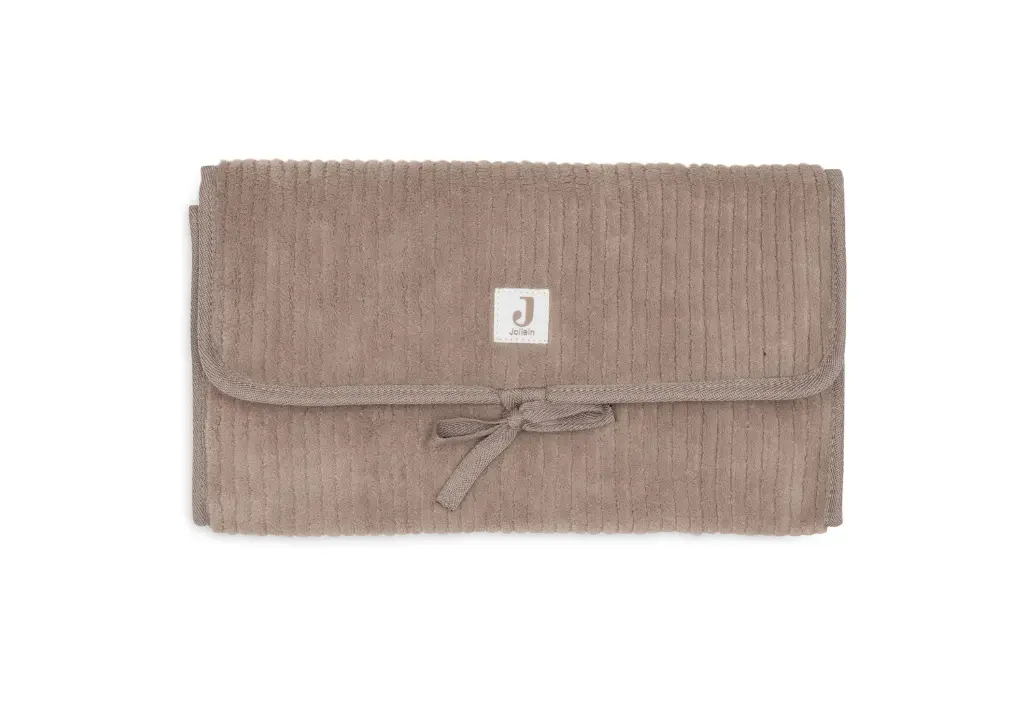 Jollein Changing Pad With Storage Pockets Cloudy Rib - Milky Coffee