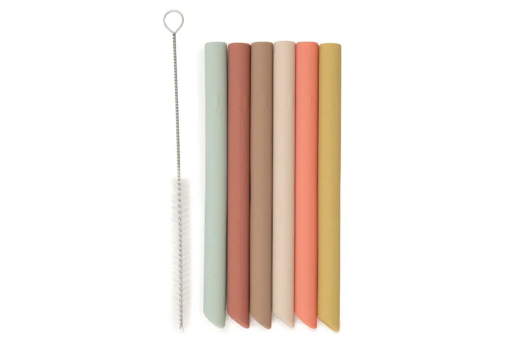 Jollein Straws Silicone Mixed Shades (6-pack)