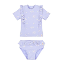Little Dutch Short-Sleeve Swim Shirt and Bottoms Dreamy Lavender