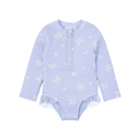 LITTLE DUTCH. Long-Sleeve Swimsuit with Ruffles Dreamy Lavender UPF 40