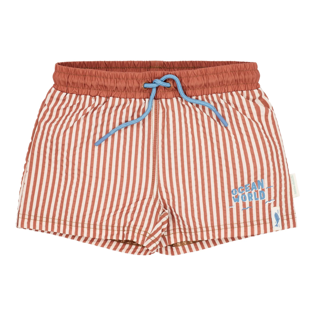 Little Dutch Swim short Ocean Brown Stripes