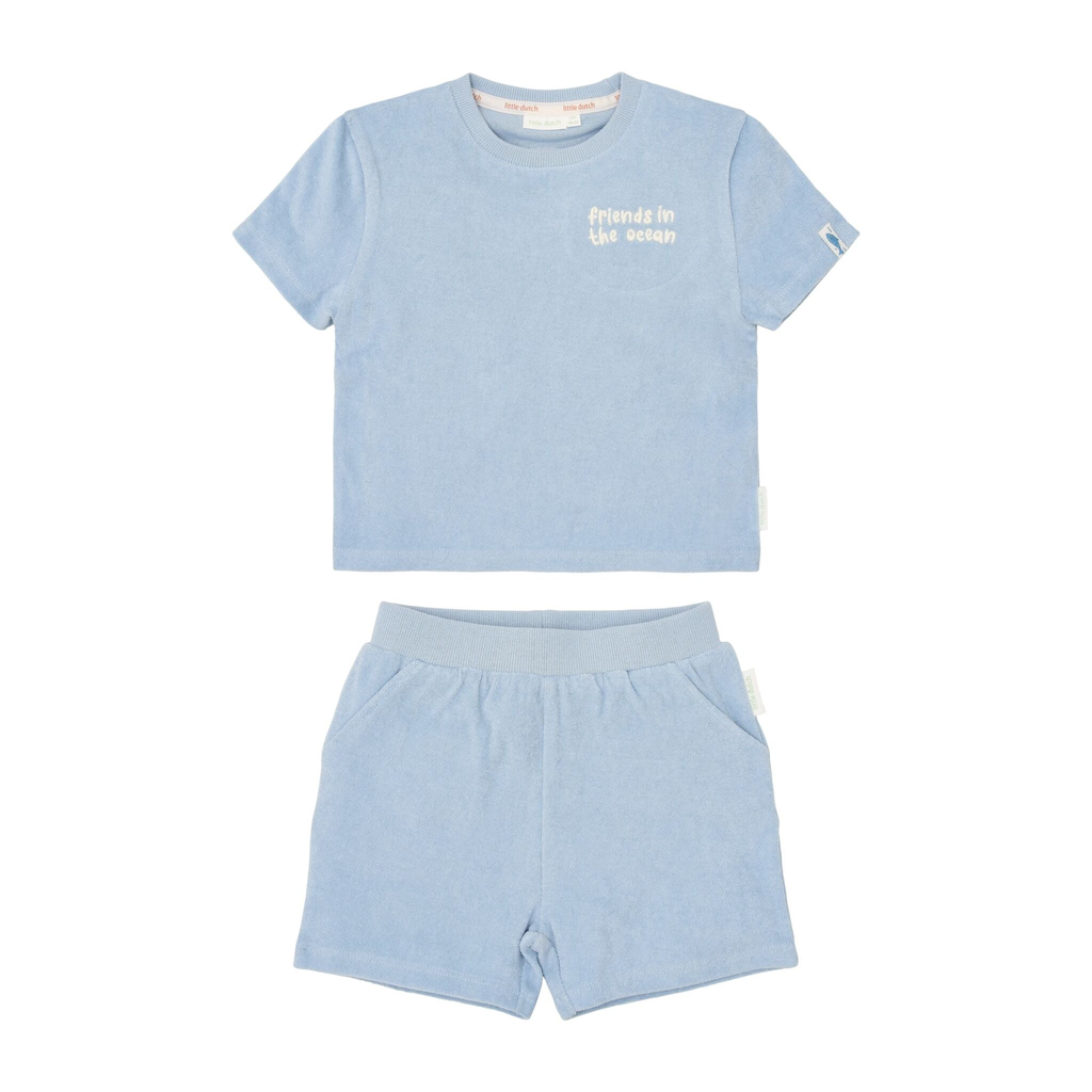 Little Dutch Short Sleeve Shirt and Shorts Ocean World Blue