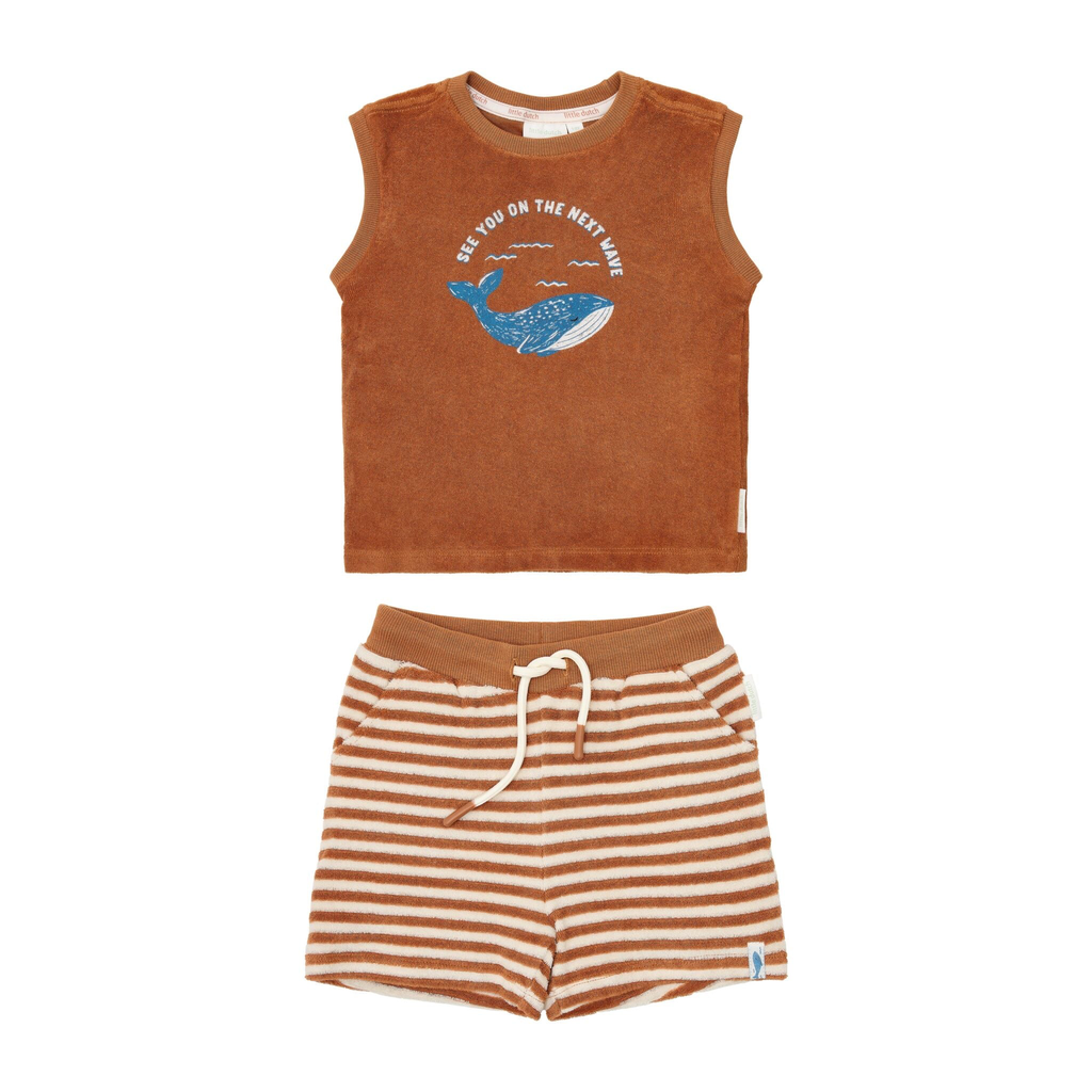 Little Dutch Singlet and Shorts Ocean World Brown