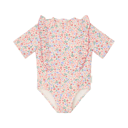 Little Dutch Short-Sleeve Swimsuit with Ruffles Dreamy Flowerfield