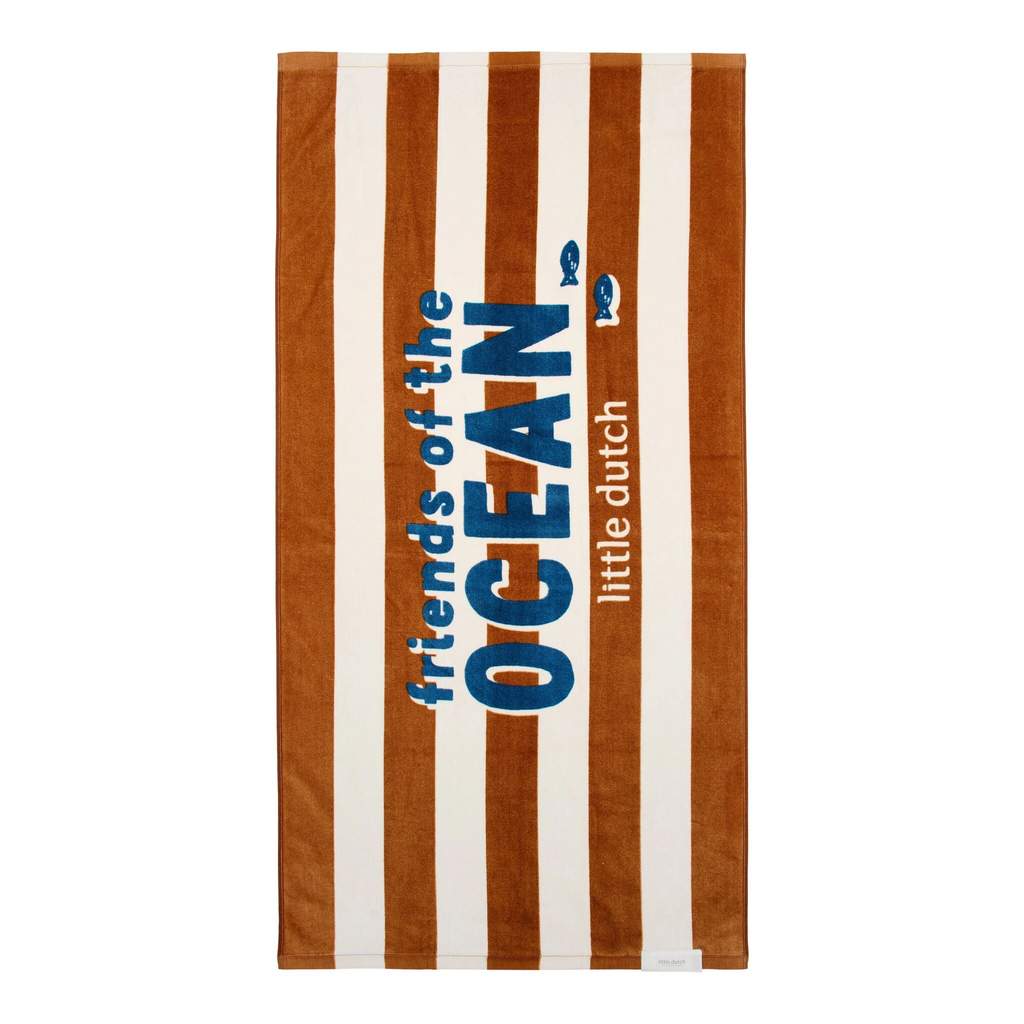 Little Dutch Beach Towel Ocean World Brown Stripe