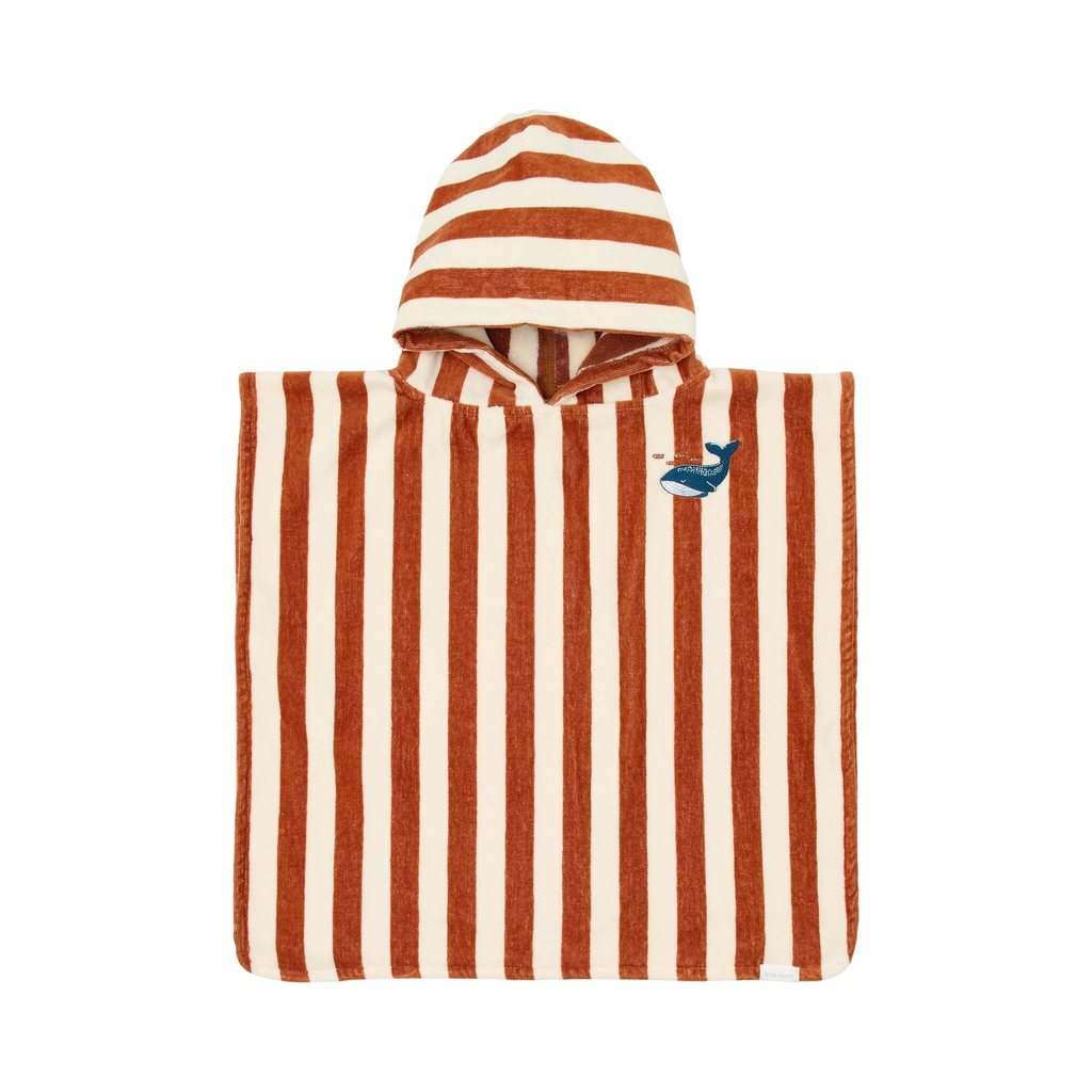 Little Dutch Beach Poncho Ocean World Brown Stripe
