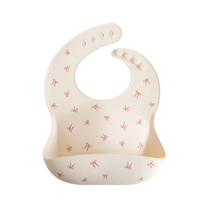 Mushie Silicone Baby Bib Bows 