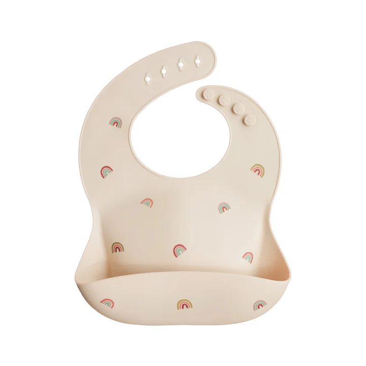 Mushie Silicone Baby Bib Rainbow 