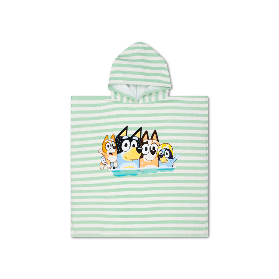 Essentials-Beach Poncho - White/Blue - Bluey - 65 x 65 cm