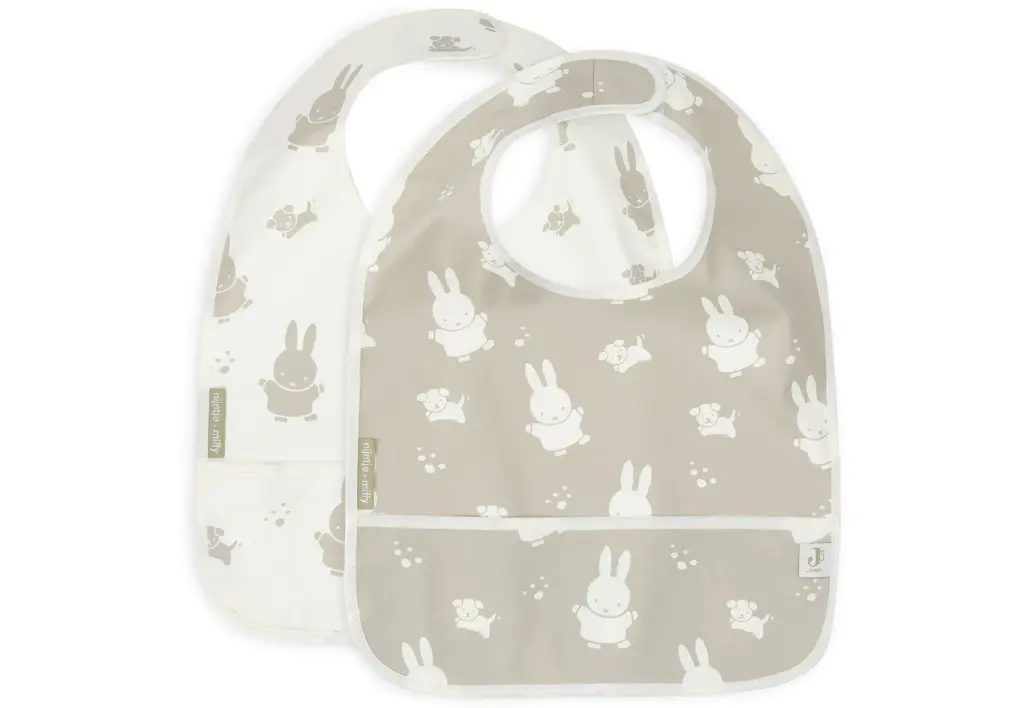 Jollein Bib Waterproof Miffy&Snuffy Olive Green (2pack)