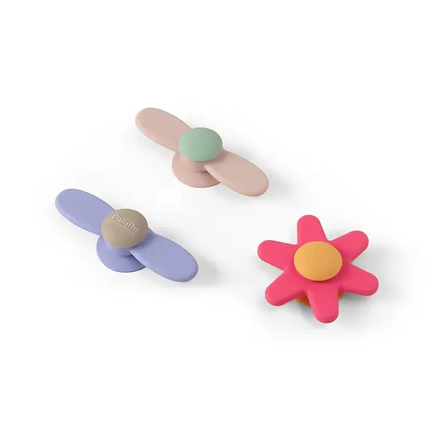 Vanilla Copenhagen Baby Suction Spinner Set - 3 piece pink
