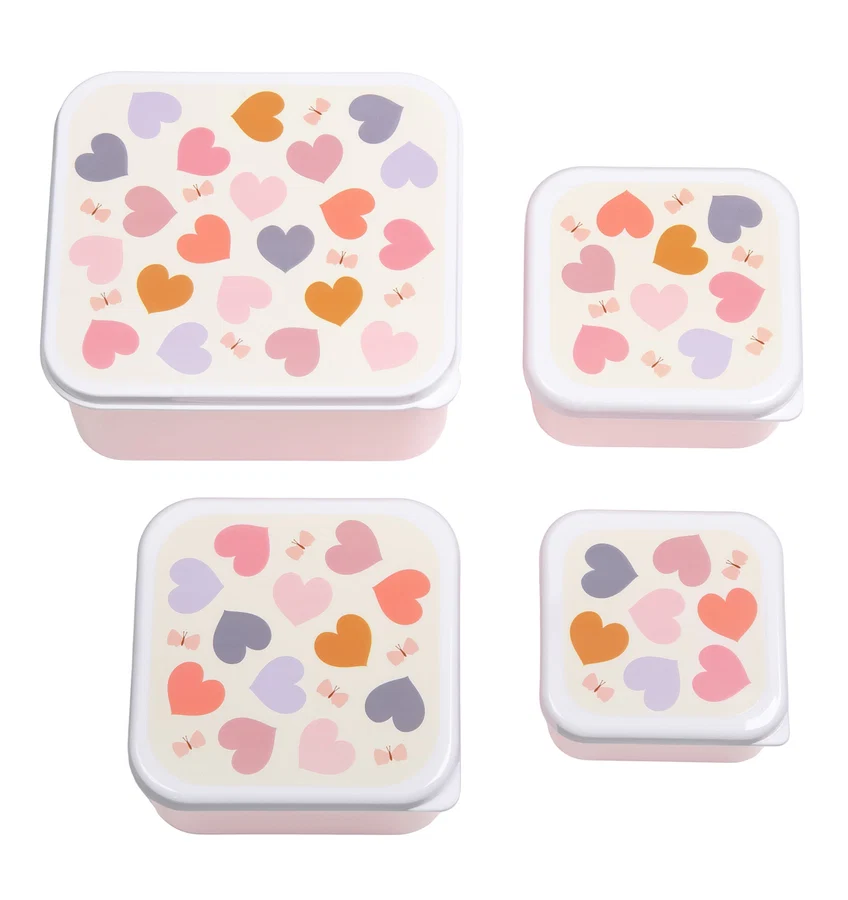 A Little Lovely Lunch & snack box set: Hearts