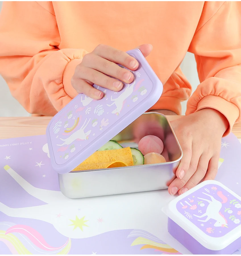 A Little Lovely Stainless steel lunch box: Unicorn dreams