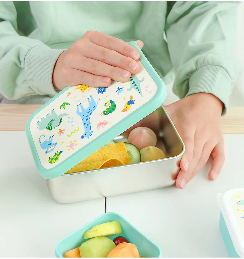 A Little Lovely Stainless steel lunch box: Jungle