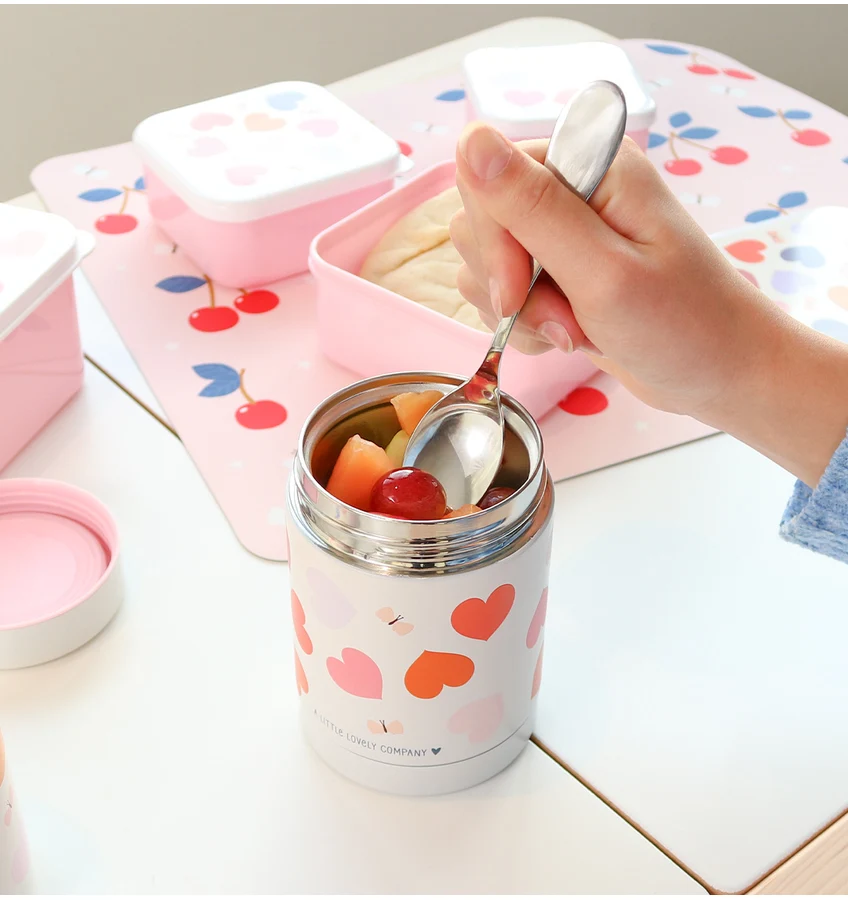 A Little Lovely Insulated stainless steel food jar: Hearts