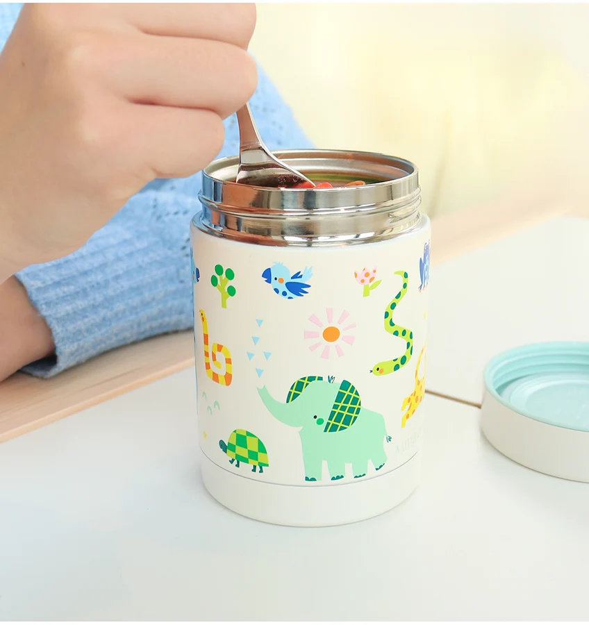 A Little Lovely Insulated stainless steel food jar: Jungle