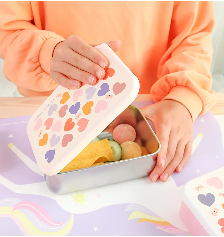 A Little Lovely Stainless steel lunch box: Hearts