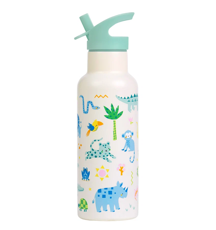A Little Lovely XL Stainless steel drink bottle: Jungle