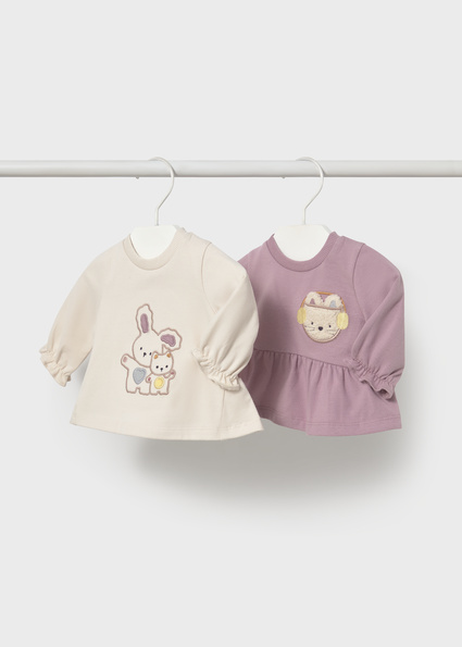 Mayoral 2 l/s t-shirts set Mauve