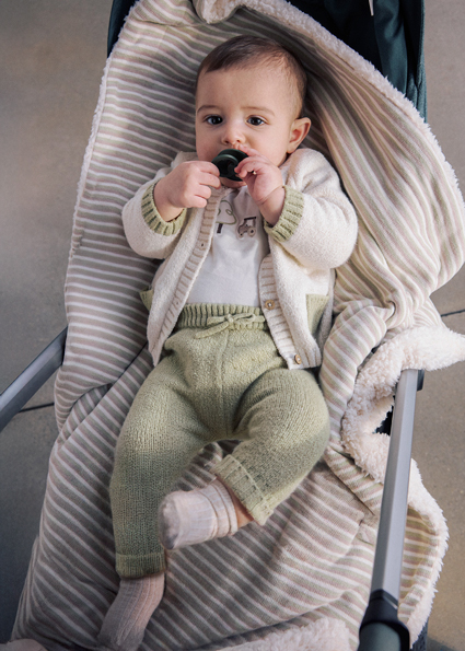 Mayoral Long knit 3-piece trouset set Bayleaf