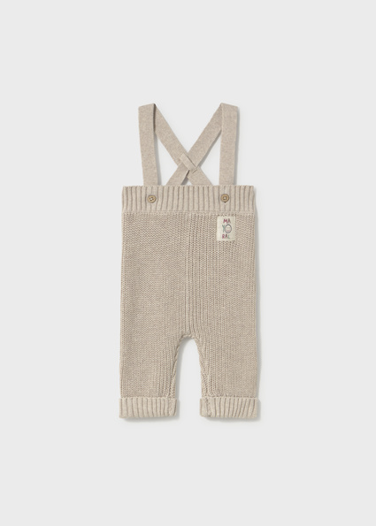 Mayoral knit suspenders pants stone