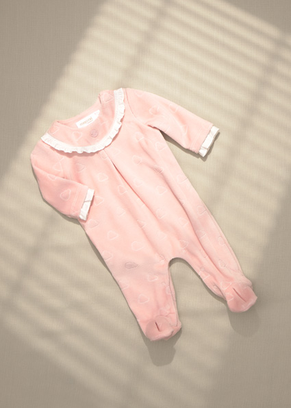 Mayoral Velour dressy pajamas Baby Rose