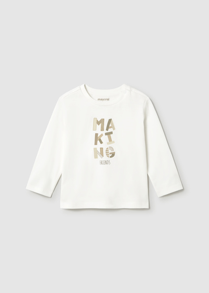 Mayoral L/s basic t-shirt Ivory Lg