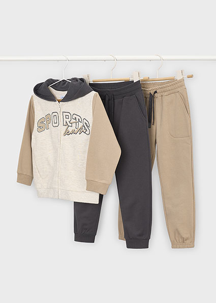 Mayoral Basic plush 2 pants tracksuit Hazelnut Lg