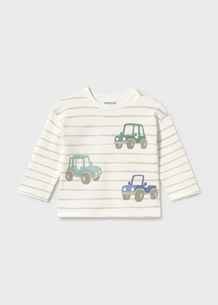 Mayoral L/s t-shirt stripes and print Col. Mole Lg