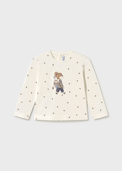 Mayoral Printed l/s t-shirt Natural Lg