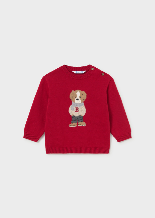 Mayoral Character intarsia sweater Red Lg