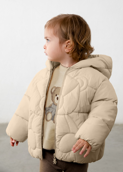Mayoral Quilted bear puffer jacket Biscuit Lg