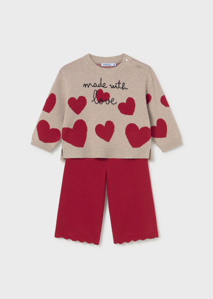 Mayoral Knit pants set Red Lg