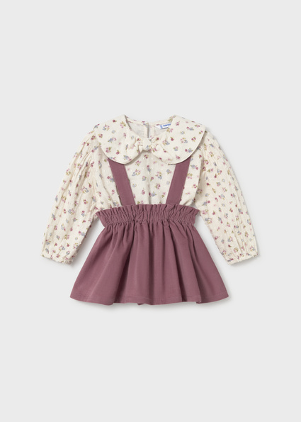 Mayoral Skirt set w/ suspenders Violet Lg