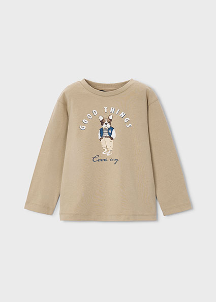 Mayoral l/s dog print t-shirt Hazelnut Lg