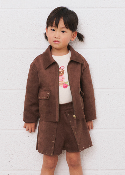 Mayoral Faux-suede shorts Chestnut Lg