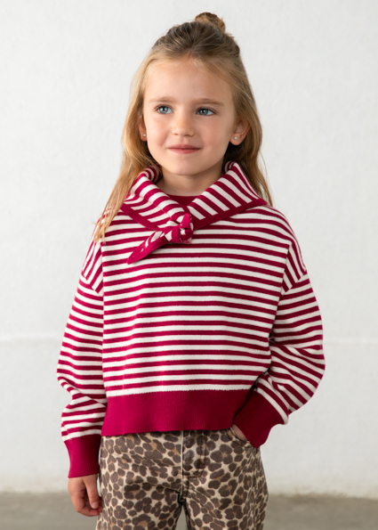 Mayoral Scarf-detail sweater Cherry Lg