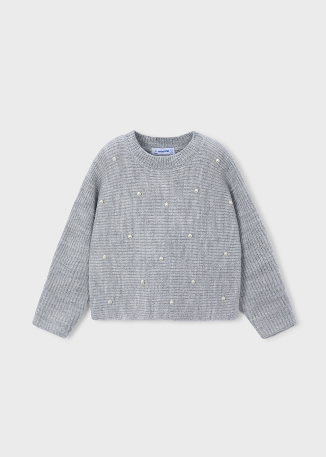 Mayoral Pearl knit sweater Mix gray Lg